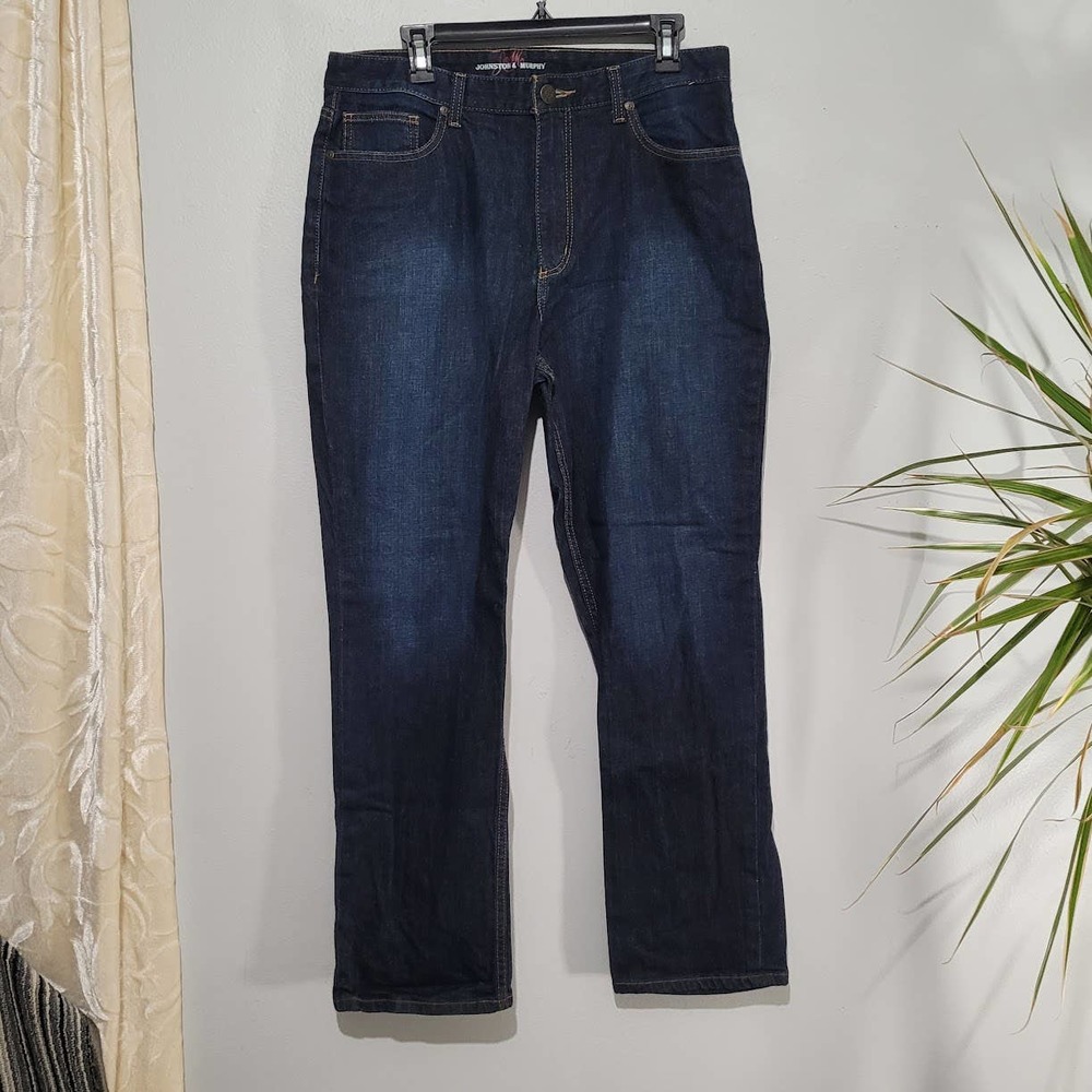 Johnston & Murphy 34x30 Dark Wash Denim Jeans Men's